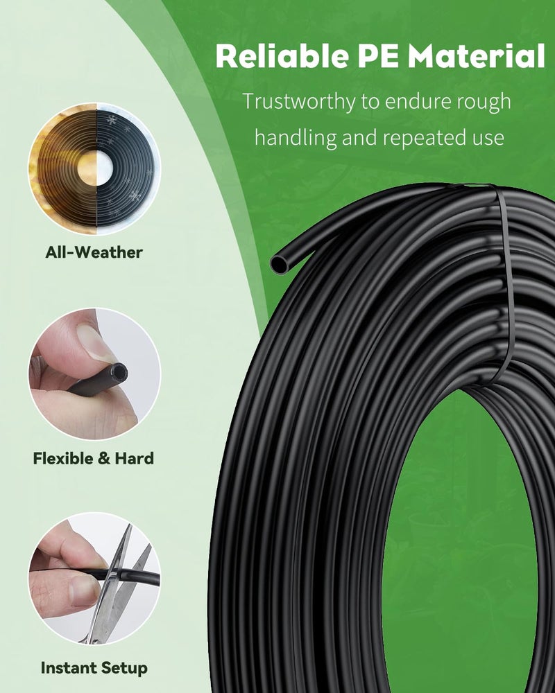 Pawfly 25 ft. 1/4" Drip Irrigation Tubing, Blank PE Distribution Tubing for Drip Irrigation System, Black Polyethylene Drip Line, Drip Irrigation Hose Roll for Garden Watering - Image 3